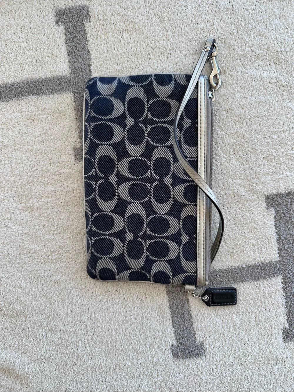 Coach Signature denim patchwork Wristlet y2k
